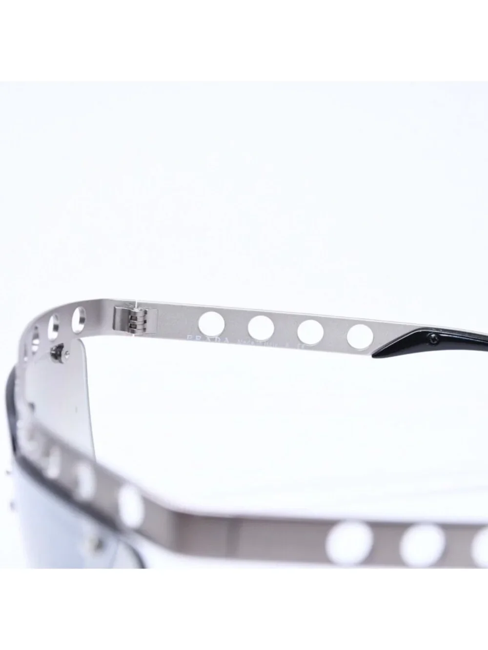 Prada Sunglasses Eyewear Metal Acetate Silver Black